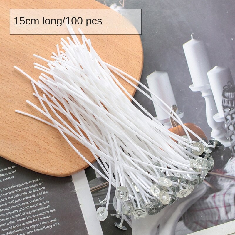 Kaars Maken Levert 100 Pcs 8-20Cm Kaars Lont Diy Professionele Braid Brander Katoen Wax Velas Hennep lont: 15cm