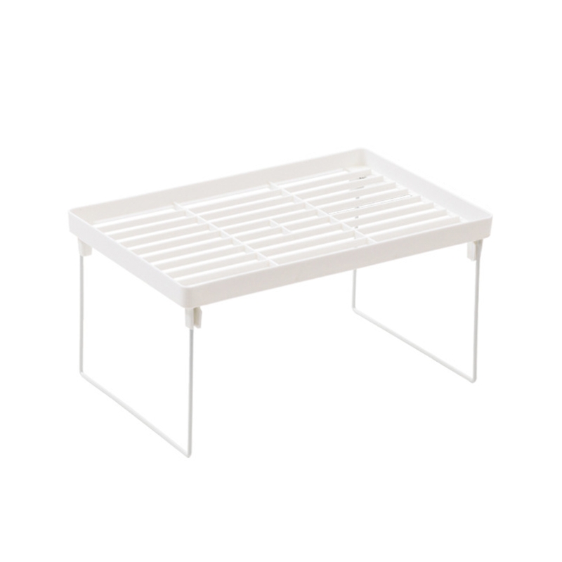 Desk Countertops Stackable Foldable Stand Rack White Wire Stacking Cabinet Shelf
