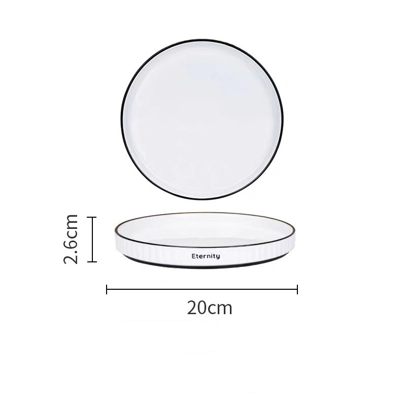 Solid Color Ceramic Plate Steak Food Plate Nordic Style Tableware Bowl Dessert Dish Dinner Dish Dinnerware Set cute plate: 8inch plate