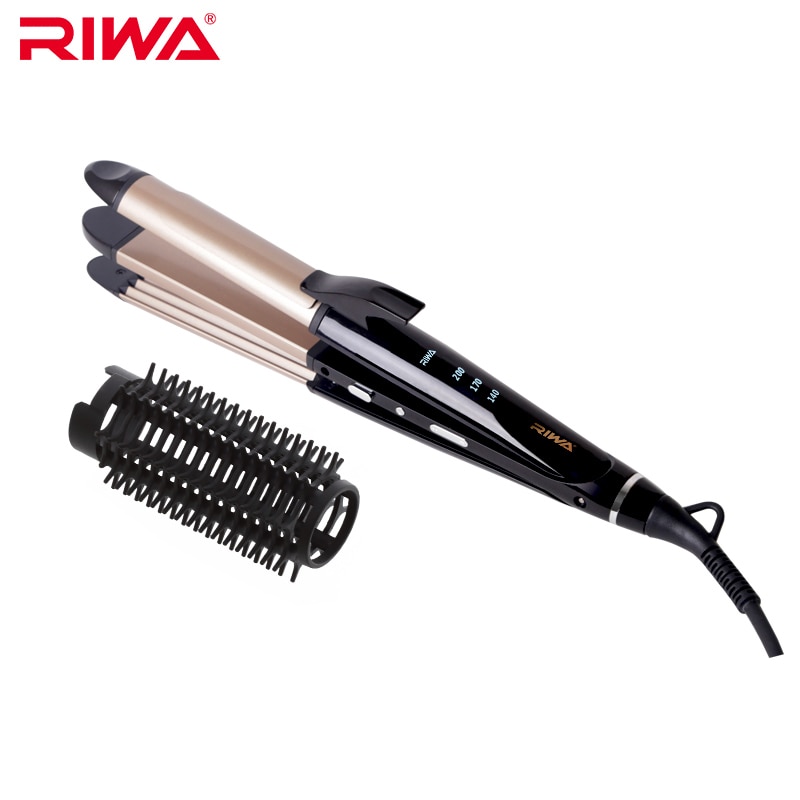 RIWA 3 In 1 Hair Curling Iron LED Display Temperature Curler/Straightner Hair Styler Tool Z9