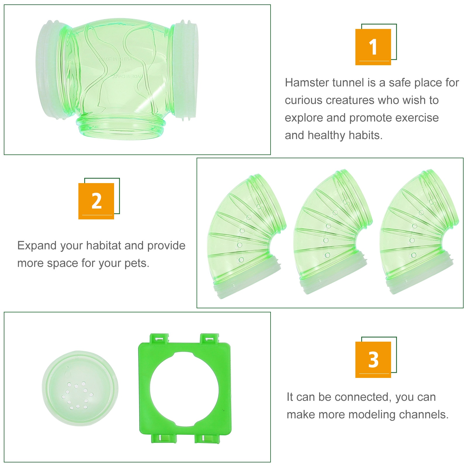 1 ensemble DIY Tunnel à Hamster, tuyau en plastique, Cage à Hamster