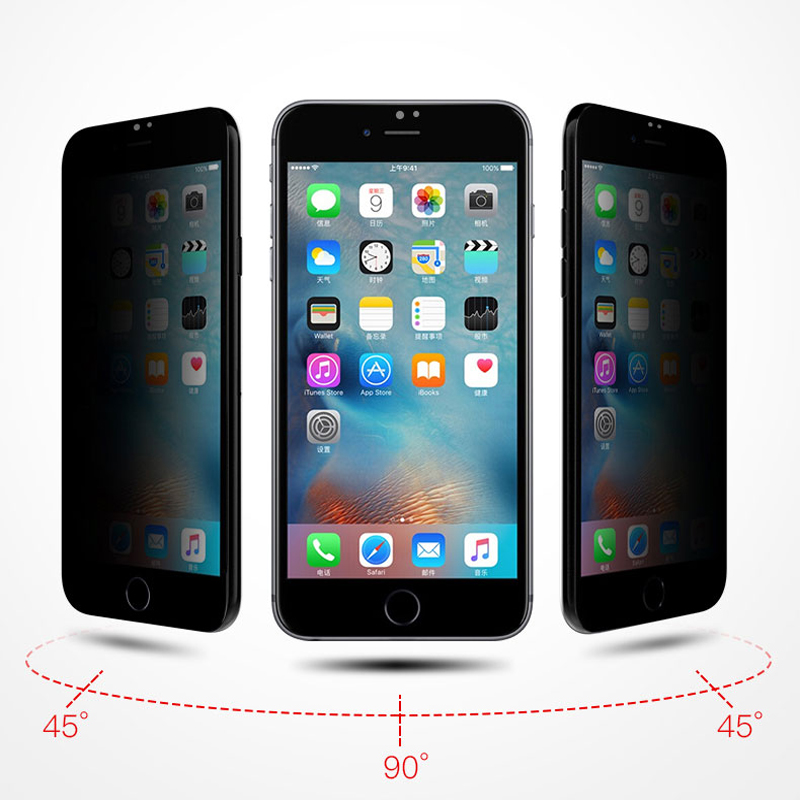 Protecteur d'écran de confidentialité, 3 pièces, pour iPhone 8 7 6 6s Plus SE 2022 9H, Film Anti-espion en verre trempé complet