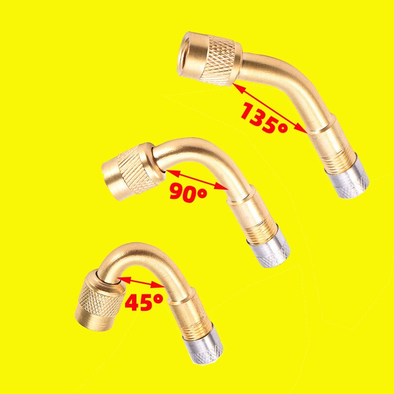 2 stk ventilforlenger metall bøyd 45/90/135 grader for bil, lastebil, bøyd ventil, hjuladapter