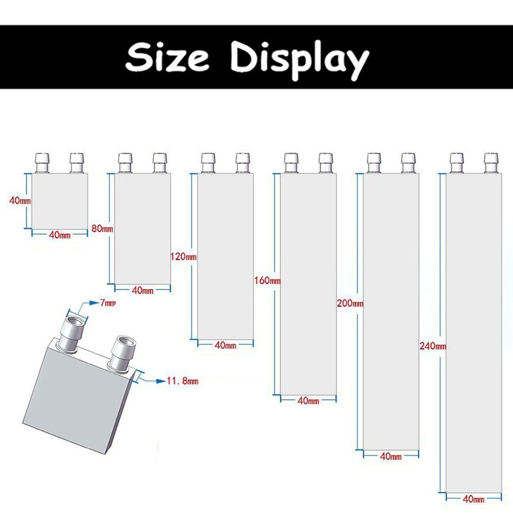 Cpu Water Koelblok Blokken Radiator Liquid Cooler Aluminium Heatsink Systeem Voor Pc Laptop 80/160/200/240Mm