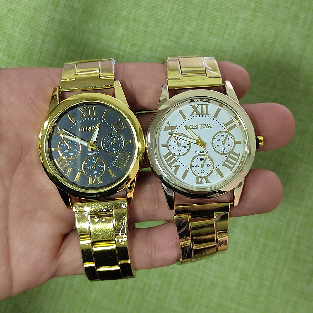 Reloj de cuarzo informal MAYZHISU para hombre, reloj de pulsera de cuarzo de acero inoxidable con 3 ojos dorados de gama alta, reloj masculino de lujo ligero