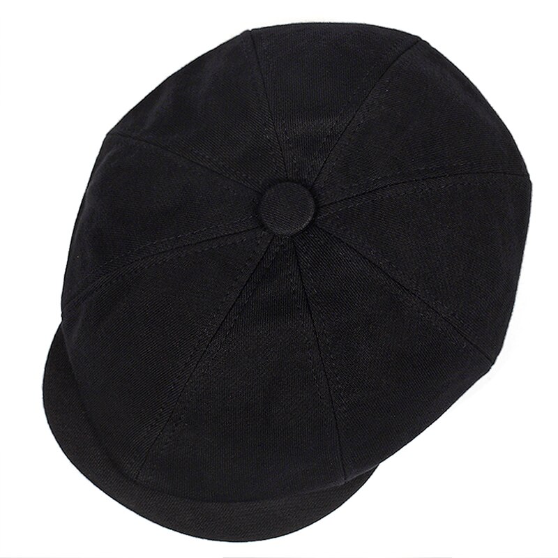 Newsboy Cap Men's Twill Cotton Eight Panel Hat Women's Baker Boy Caps Retro Big Large Hats Male Boina Black Beret