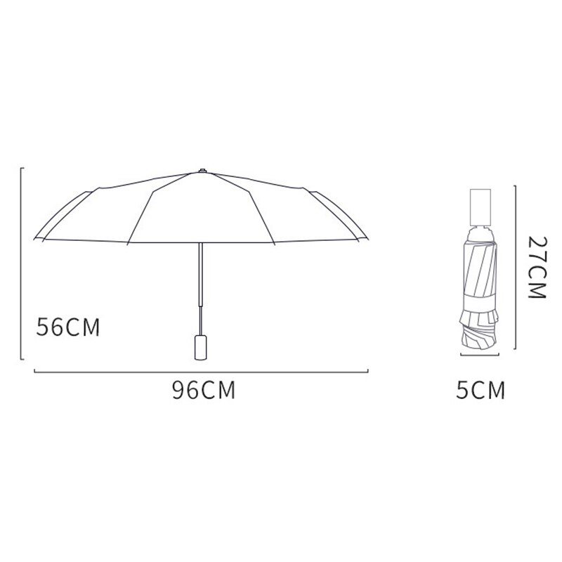 YADA Pure Rhinoceros Star Inside 3-Folding Umbrella Women Man UV Rainproof Umbrella Parasol Rain Sun Light Umbrellas YD200295