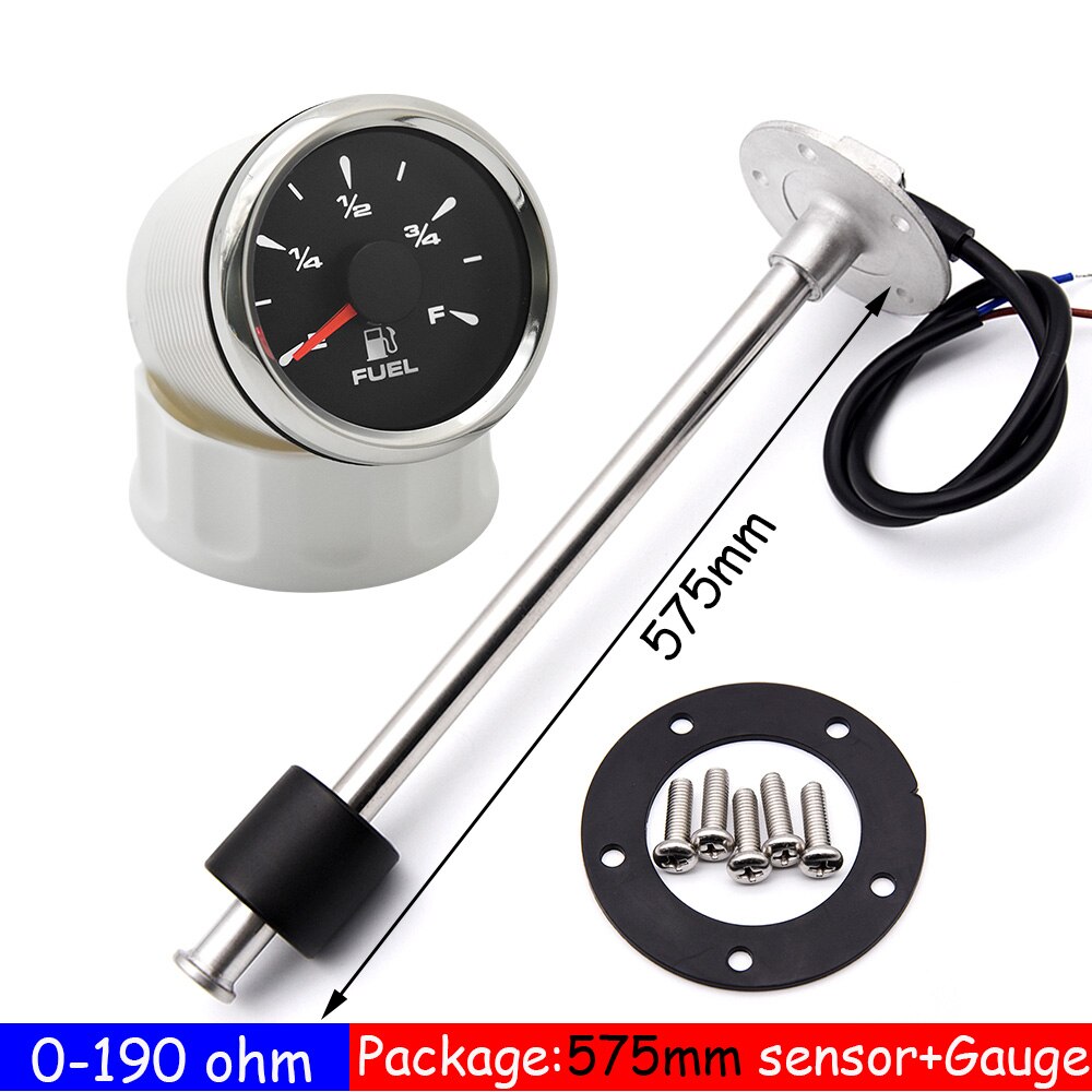 8 Color LED Auto Fuel Level Gauge with Fuel Level Sensor 0-190ohm Fuel Sender Unit Fit Fuel Indicator Level Meter RV Boat 9-32V: 575mm