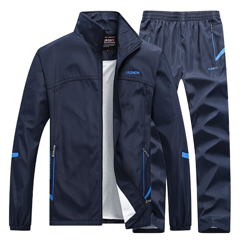 Tenue de Sport pour hommes, ensemble veste + pantalon, vêtements d&#39;extérieur, entraînement, basket-ball, survêtement, jogging, 2 pièces,