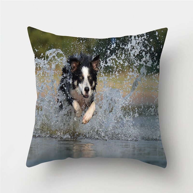 Mopshond print decoratieve kussens kussensloop polyester kussenhoes sierkussen bank woonkamer decoratie kussensloop 40958: 2bz-40958-014