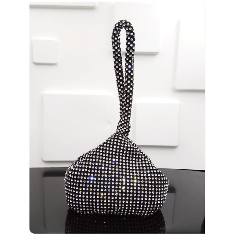 DOYUTIG Luxe vrouwen Diamant Avondtassen Zilver/Goud/Zwarte Steentjes Hobos Handtassen Lady Shiny Clutch Bags a175