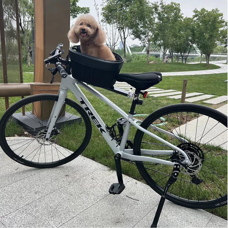 Bicycle Pet Basket Mountain Bike Road Bike with Dog Cat Bag Bike Basket Cross Saddle: WHITE