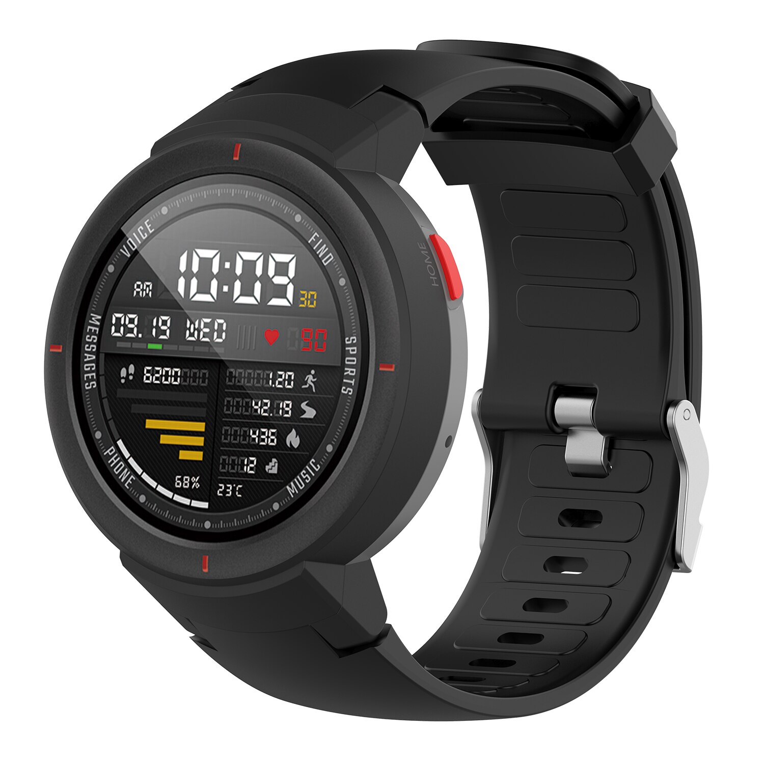 For Amazfit Verge A1801 Strap Smart Watch Band For Xiaomi Amazfit Verge 3 Case Cover Silicone Watchband + PC Protector Frame