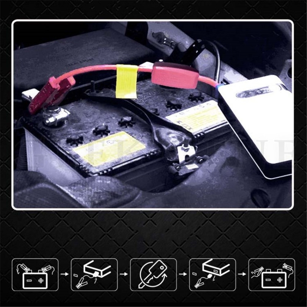 GKFLY-dispositif de démarrage de voiture 12V, 600a, 12000mAh, chargeur de voiture 4usb, batterie externe a, Booster de batterie