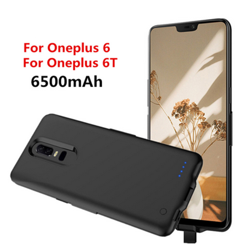 6500Mah dla Oneplus 6 6 T obudowa z baterią odporna na wstrząsy inteligentna obudowa z ładowarką moc Bank szybka ładowarka pokrywa zasilania battry Obudowa