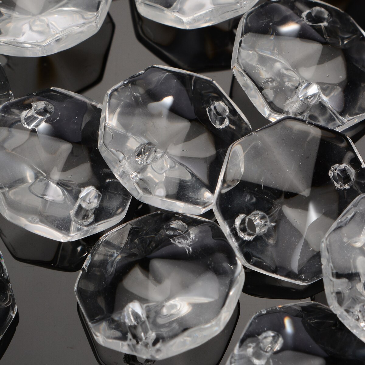 50 Stck 14mm Kristall Glas Prismen Achteckigen Perlen Lampe Glas Kronleuchter Teile für Anhänger Dekoration