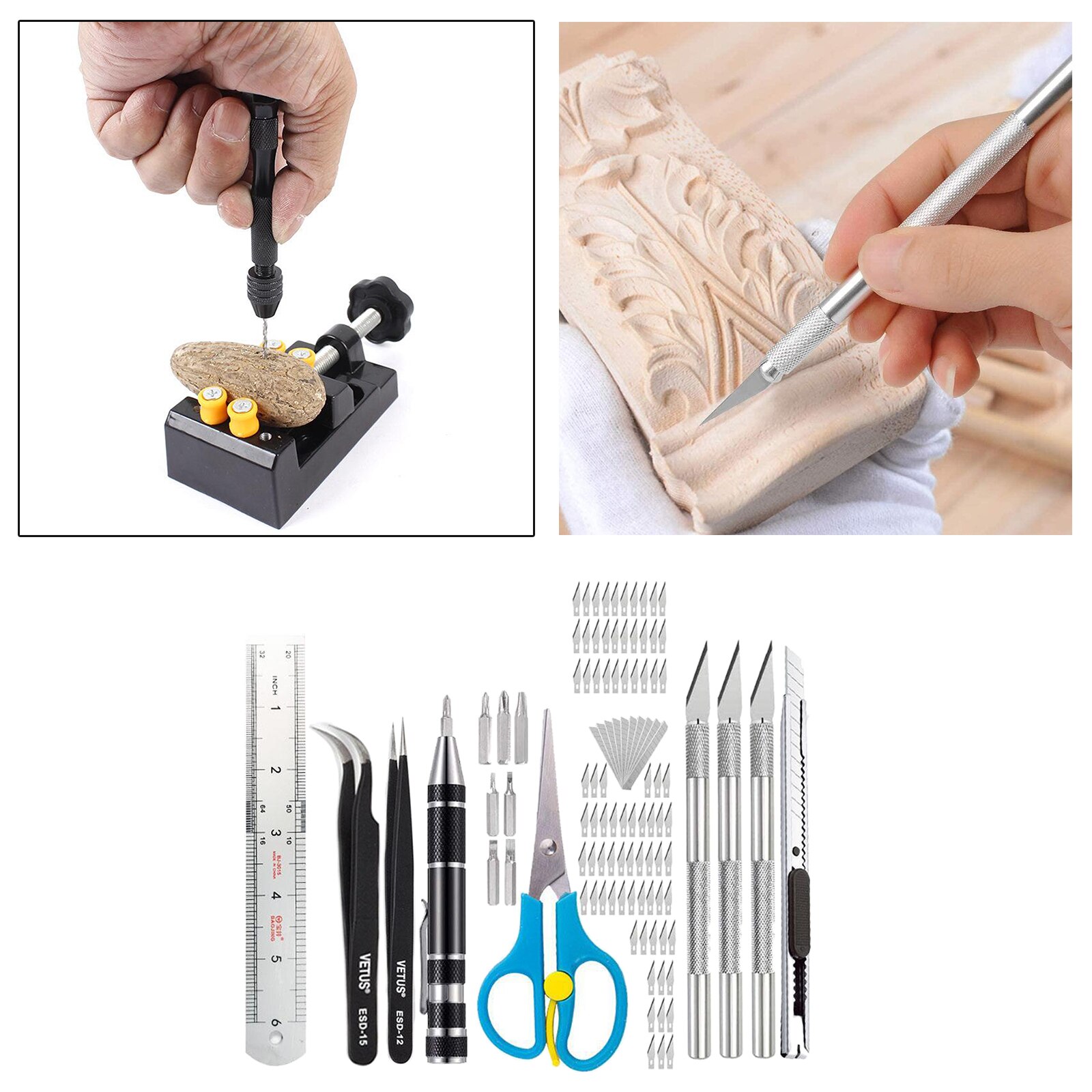 105pcs Precision Carving Craft Hobby 86pcs Blade for Arts, Scrap Booking, Stencil, Paper, Leather Crafts, Diy