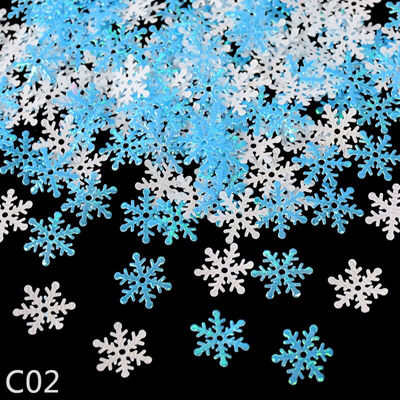 Confeti de copos de nieve artificiales para Decoración de mesa, confeti de Navidad brillante, copos de nieve artificiales, adornos de árbol de Navidad de nieve, para invierno, para boda, 270 Uds.