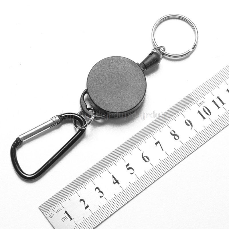 Retractable Reel Adjustable Wire Rope Keychain With Carabiner Anti-theft Anti Lost Keychain D11 19