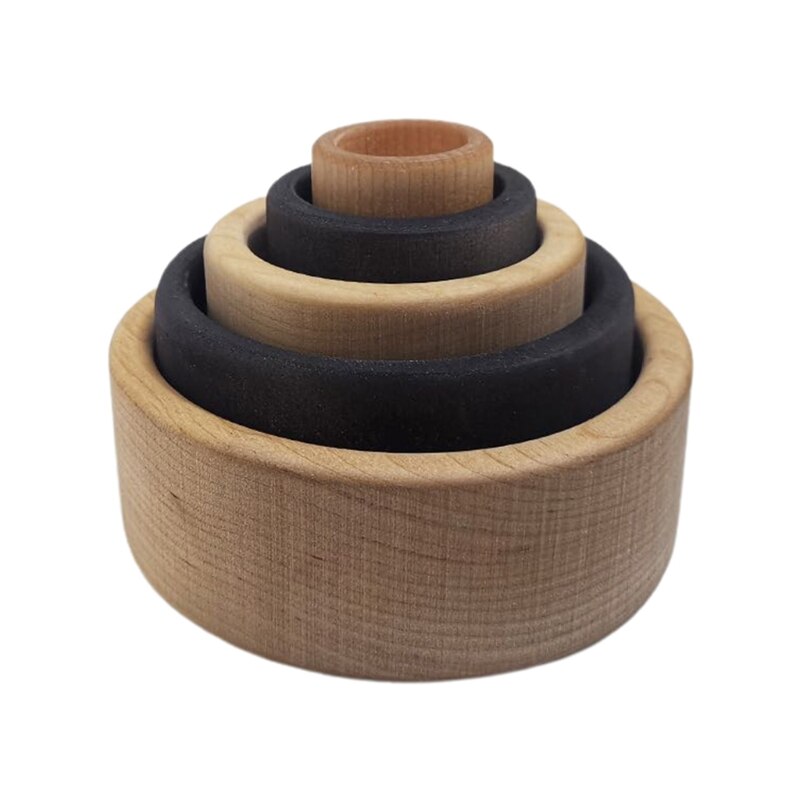 5 Pz/impostato per Bambini Impilabile Gioco di Apprendimento Blocchi di Costruzione bambino di Legno che impila Giocattoli per Bambini Creativi Educativi Regali: 4