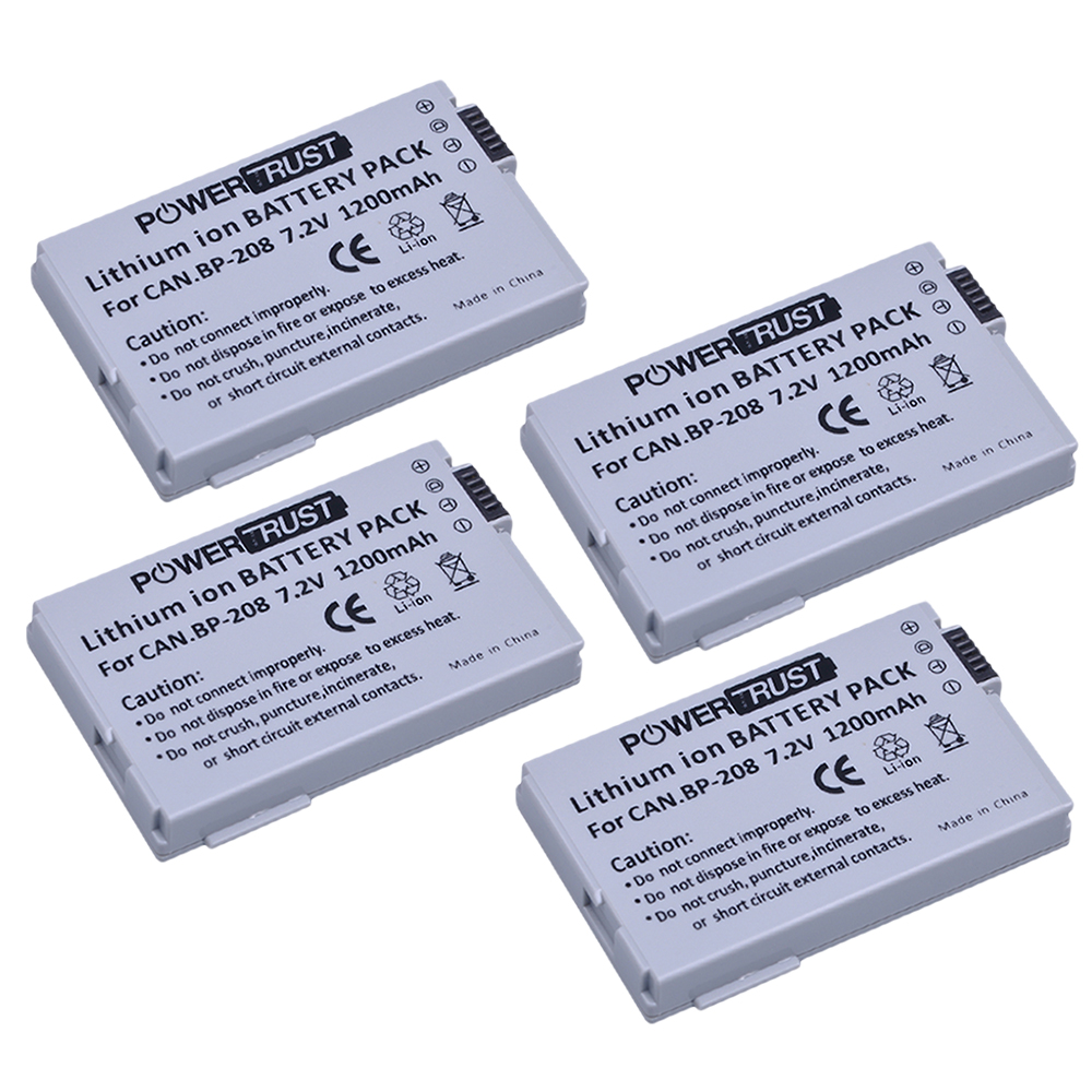 PowerTrust BP-208 BP208 Rechargeable Battery for Canon DC10 DC19 DC20 DC21 DC22 DC40 DC50 DC51 DC95 DC100 DC200 DC201 DC210: green