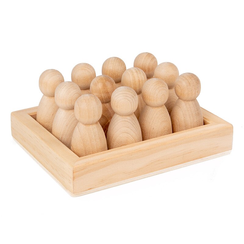 Montessori Wooden Rainbow Block Colorful Wooden Toys Matching Rainbow Stacker Learning Educational Counting Toy: NO 10