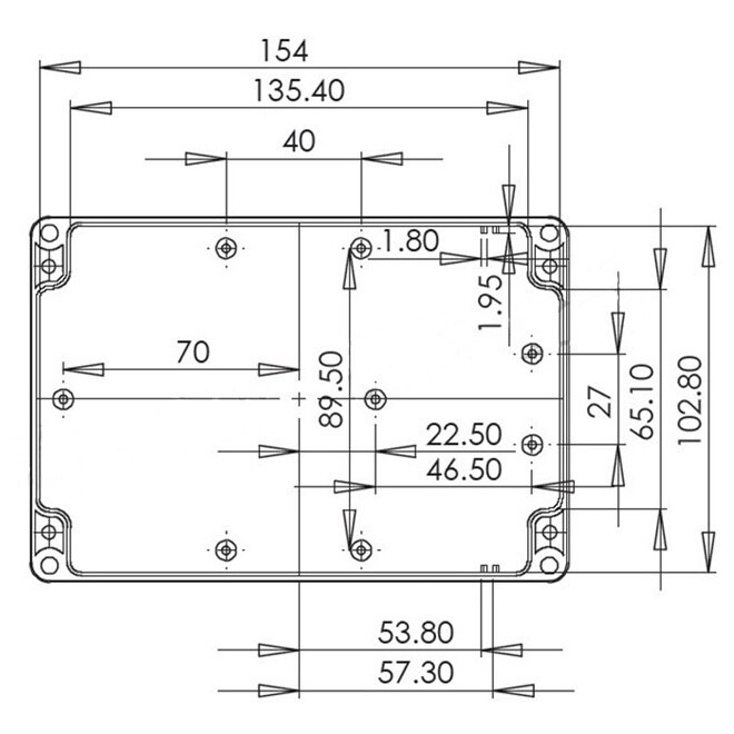 Caja de instrumentos de Proyecto de plástico a prueba de agua 160x110x90mm (L * W * H) DIY