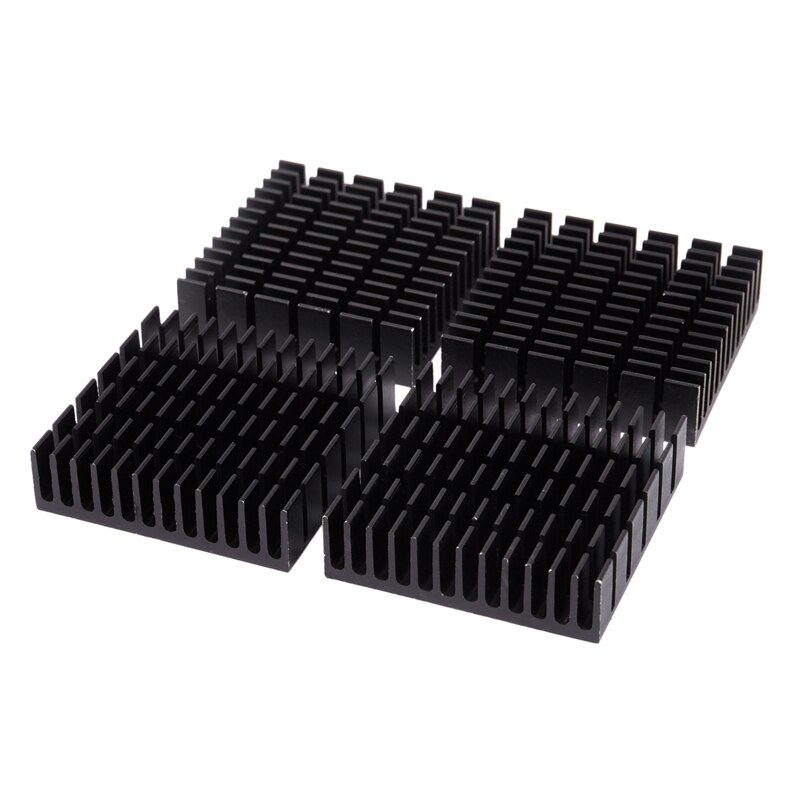 4 Pieces Black Aluminum Heat Sink Cooling Fin Cooler 40mmx40mmx11mm
