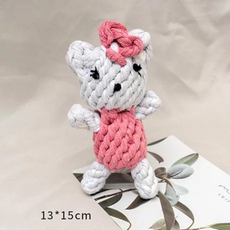 1pcs Bite Resistant Pet Dog Chew Toys for Small Dogs Cleaning Teeth Puppy Dog Rope Knot Ball Toy Playing Animals Dogs Toys Pets: Kitten