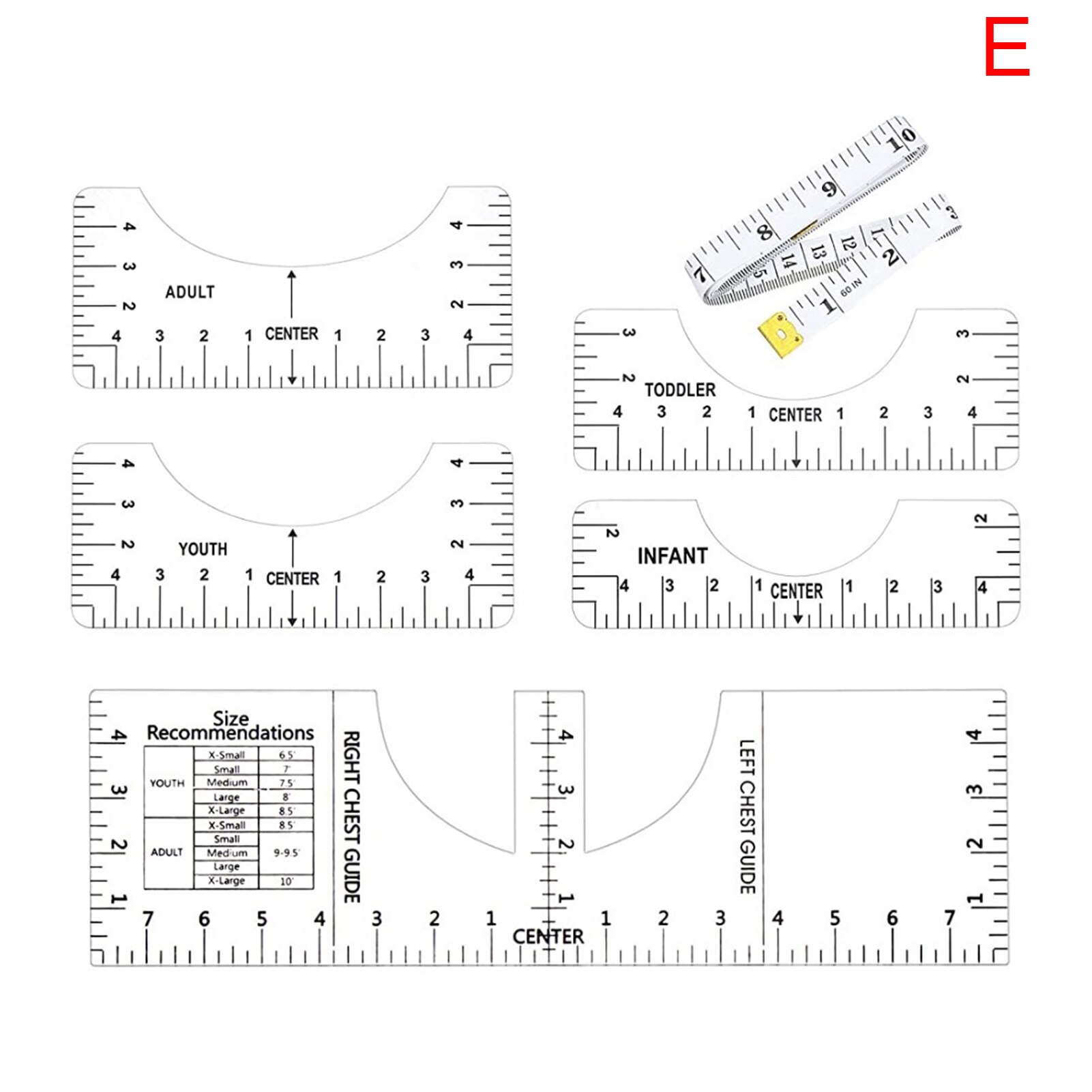 T-Shirt Alignment Ruler Craft Ruler with Guide Tool for Drawing Template Craft Tool Sewing J2Y