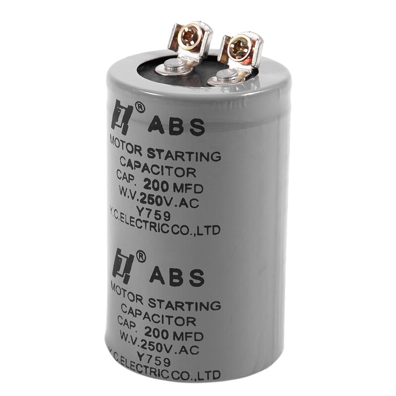 Hfes 200mfd 200uf ac 250v parafuso terminal motor de partida capacitor