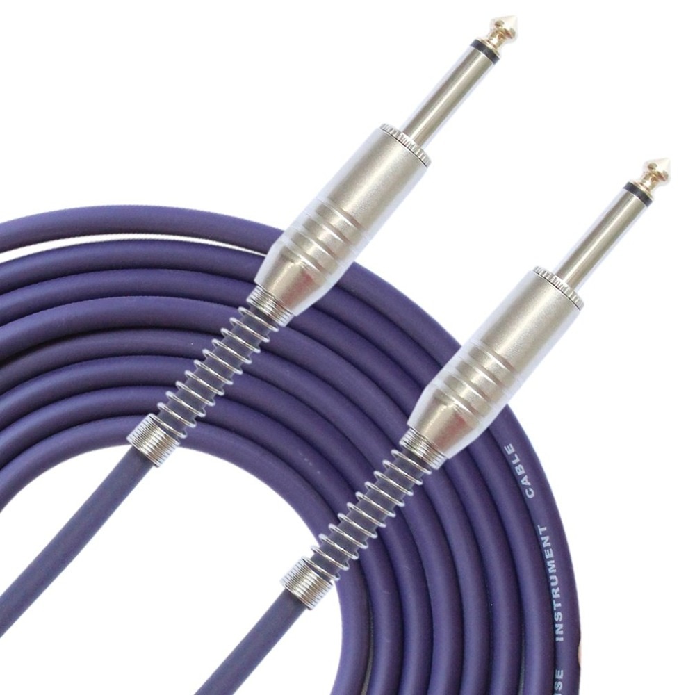 FLGW-24 Mono Jack Guitar Cable Audio Male to Male Cable Wire Cord Rubber Copper 6.35mm Straight Plug For Electric Instruments