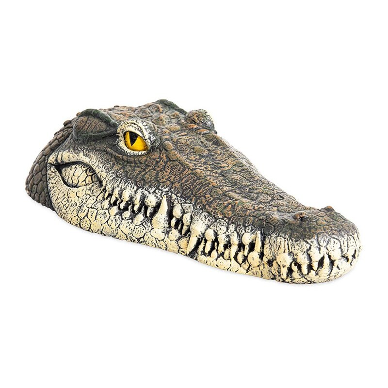 Crocodile flottant Crocodile tête jardin étang piscine réaliste eau caractéristiques décorations piscine ornement flottant résine tête: Default Title