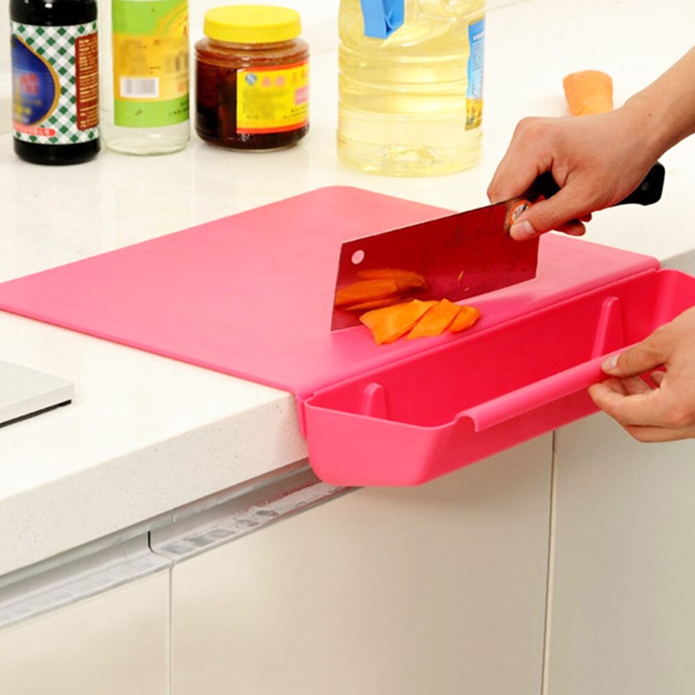 2 in1 Chopping Board Frosted Kitchen Cutting Board with Slot Cutting Vegetable Meat Tools Kitchen Stuff Accessories