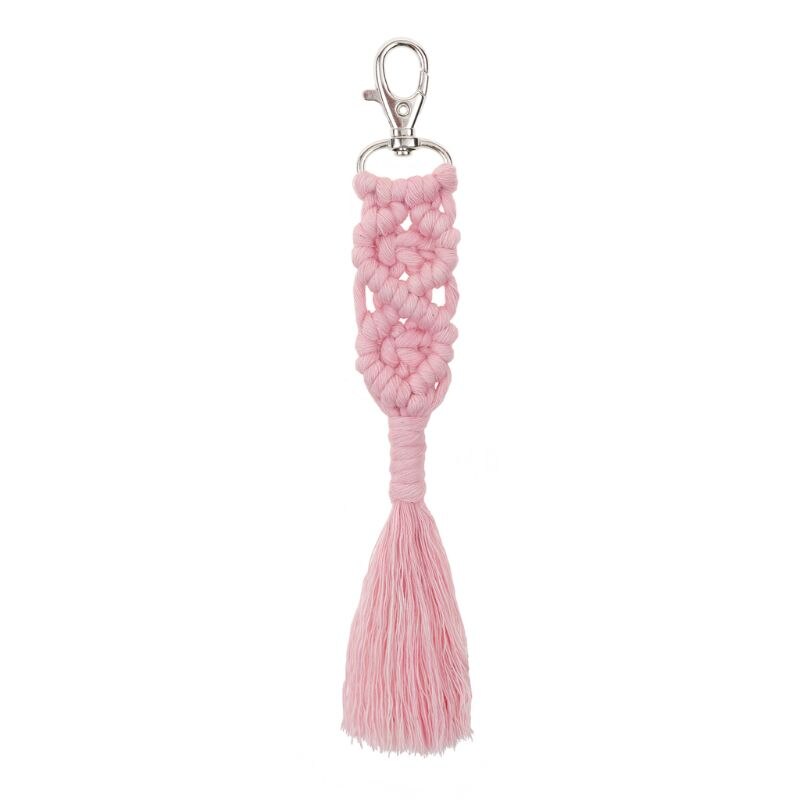 Kvast nøgleringe til kvinder børn boho nøgleholder nøglering macrame taske charme bil hængende smykker legetøj til venner: 30