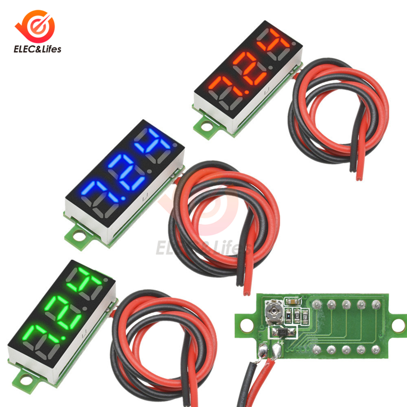 Dc 3.5-30v 2 leder 0.28 tommer mini digital spændingsmåler detektormåler led voltmeter panel voltmonitor tester til bil bil