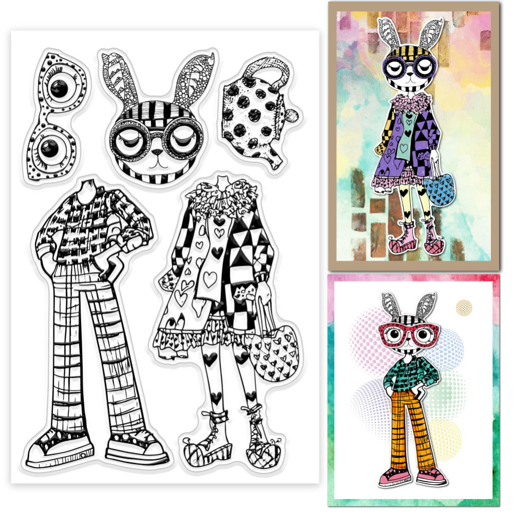 1pc tecknade fåglar genomskinliga stämplar roliga fåglar genomskinliga stämplar födelsedagsfågel silikonstämplar för gör-det-själv scrapbooking fotoalbum dekorativa: Vinröd