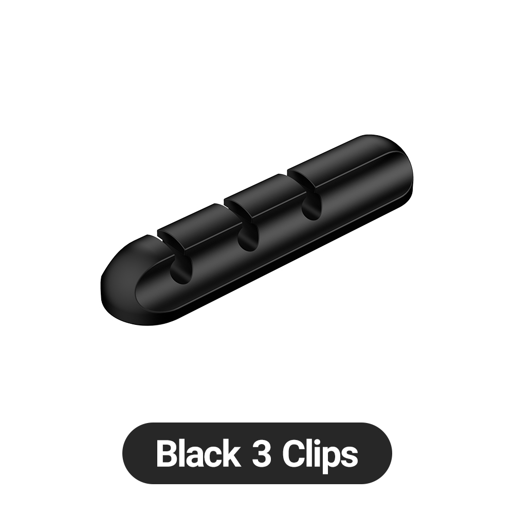 Adhesive Cable Holder Clips Cord Management Wire Organizer for Desktop USB Charging Cable Nightstand Power Cord Mouse Cable: black