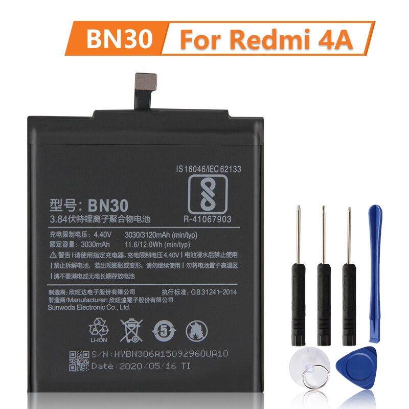 Replacement Battery BN30 BN42 BN40 BM47 For Xiaomi Redmi 4A Redmi 4 Pro Redmi 3 3S 3X 4X Redmi 3 Pro Battery: BN30 For RedMi 4A