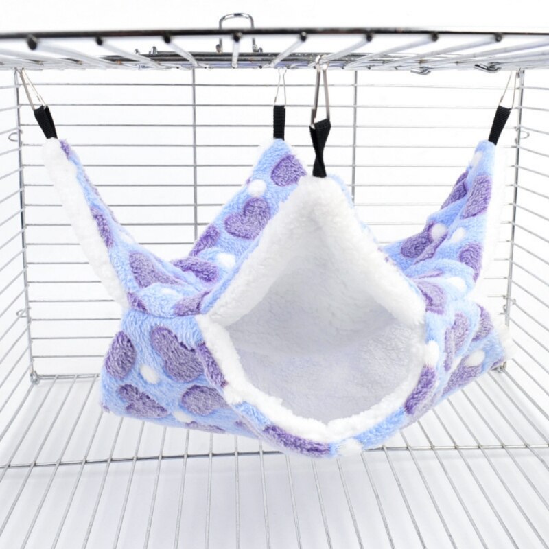 Double-layer Warm Hamster Hammock Rat Hanging Beds House Small Animal Cage Squirrel Guinea Pig Plush Cotton Nests