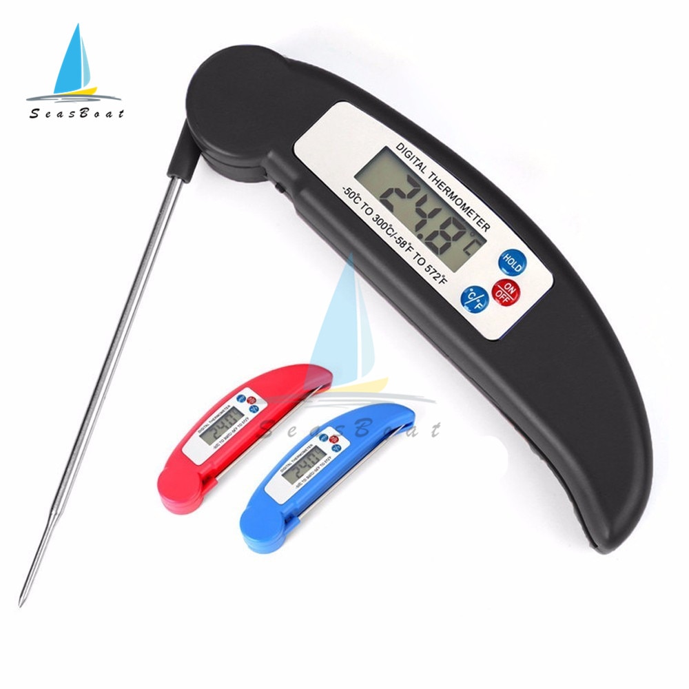 Digitale Probe Thermometer Opvouwbare Voedsel Bbq Vlees Oven Vouwen Keuken Thermometer Koken Water Olie Gereedschap Oven Thermometer