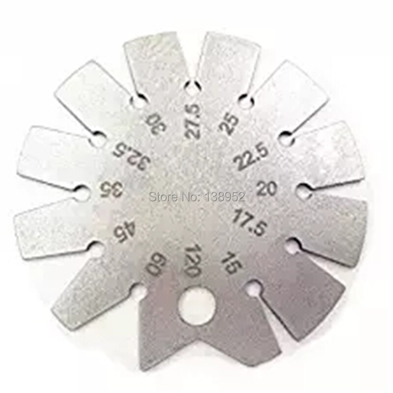stainless steel Bevel Gauge 15 degree - 120 degree Round Gauge Diameter Bevel Gauge Angle Protractor thickness gauge