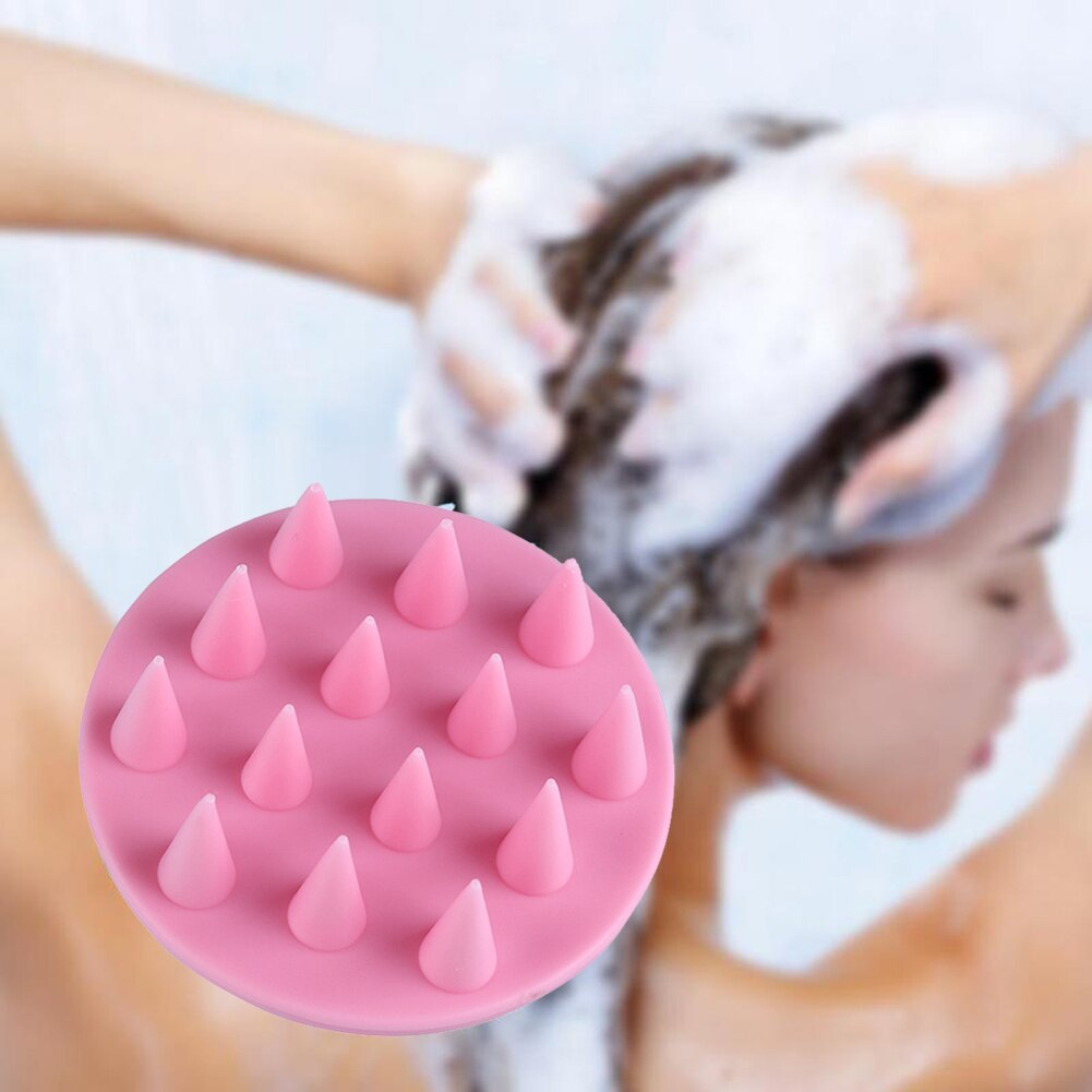 Handhållen silikon dusch hår tvättborste schampo kam hårbotten torr massage borste bad dusch hår rengöring borste hår kam