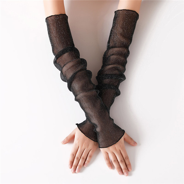 Malla de manga de brazo transpirable brackers Anti-UV malla de Color sólido mujer manga de brazo accesorios de ropa: 1