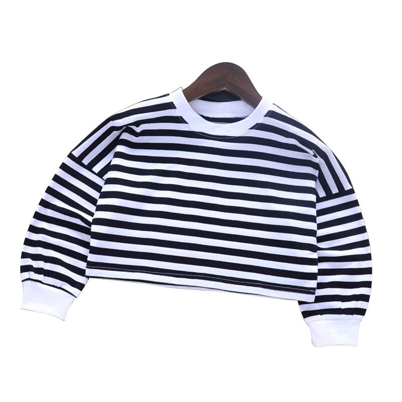 Pullover girocollo a maniche lunghe da bambina maglione a righe a maniche lunghe ragazza del bambino vestiti autunnali maglione a righe maglione per bambina