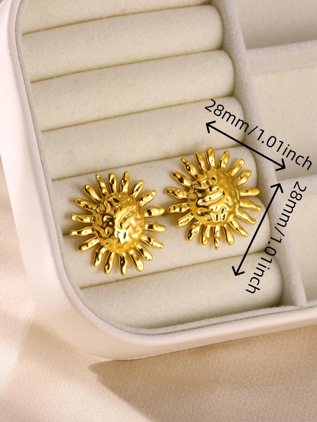Pendientes delicados de flores para mujer, concha de Color dorado, acero inoxidable, resistente al agua, joyería Bohemia para el sol, Aretes de perlas de Navidad bonitos: Chapado en rodio