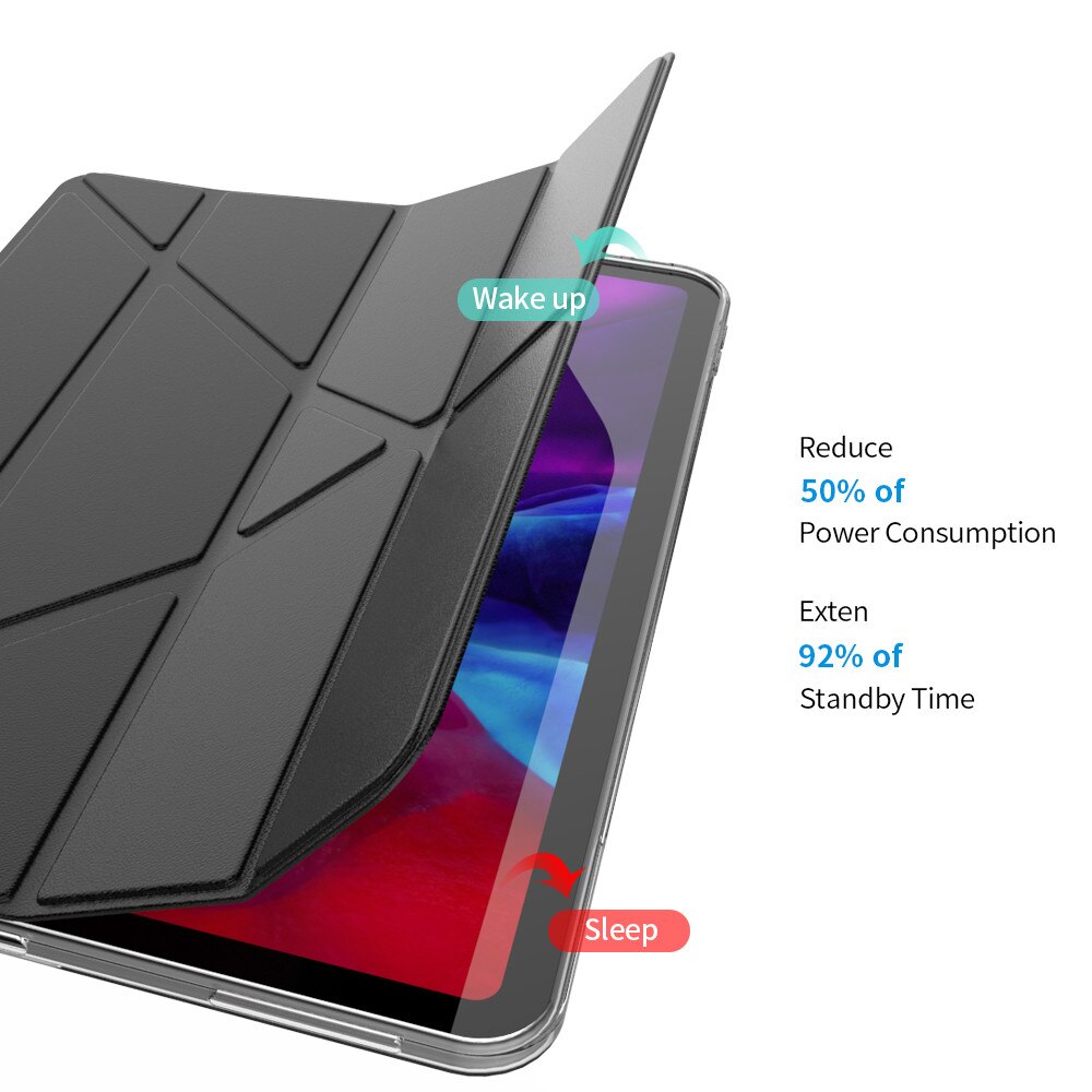 Case Voor Ipad Pro 11 Flexibele Zachte Transparante Tpu Trifold Stand Smart Cover Voor Ipad Pro 11 Inch Beschermende case #35