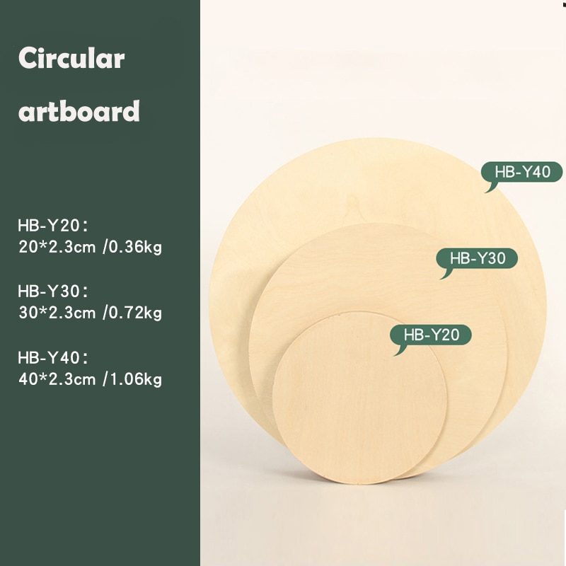40x40cm Wooden Artboard Sketching Drawing Board Thickened Circular Drawing Board Art Painting Tools