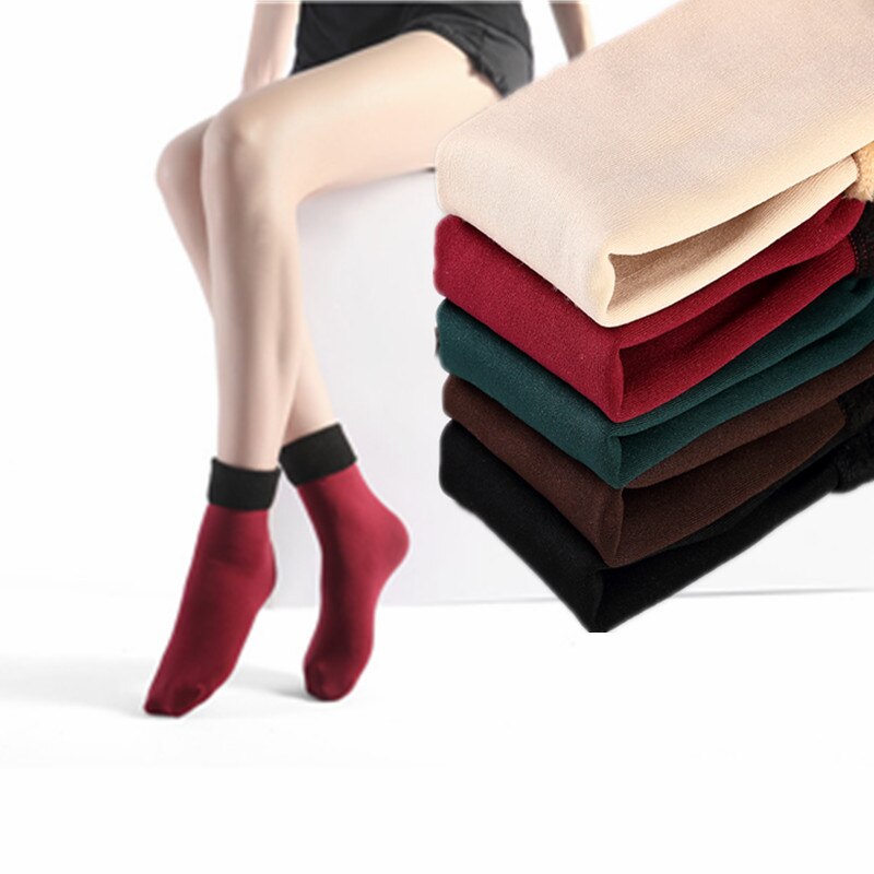 Warm Female Socks Thicken Thermal Wool Cashmere Snow Winter Socks Unisex Seamless Velvet Boots Floor Sleeping Socks heated