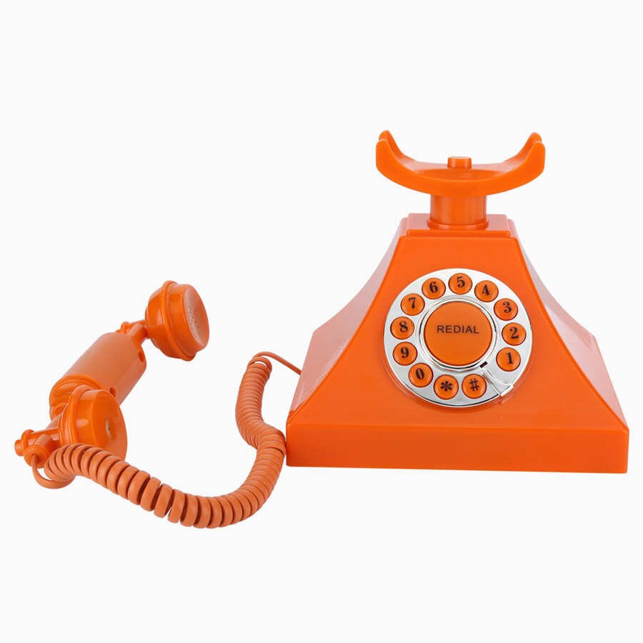 cordless phone Vintage Landline Telephone Orange High Definition Call Large Clear Button US/UK Wiring telephone portable